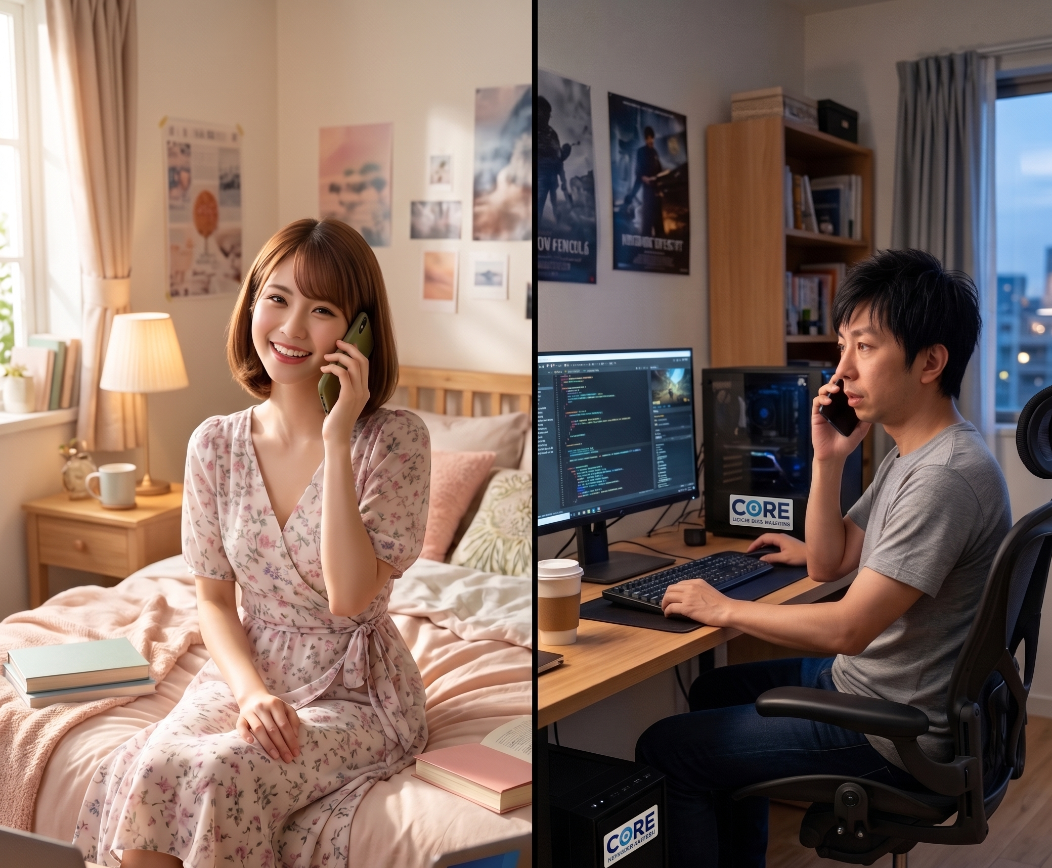 電話（美咲の家／拓也の家）